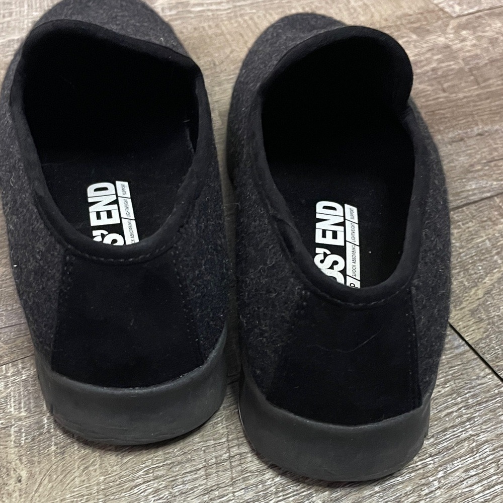 Lands End Comfort Step Wool Blend Slip On Loafers Black Womens 7D - Picture 4 of 7